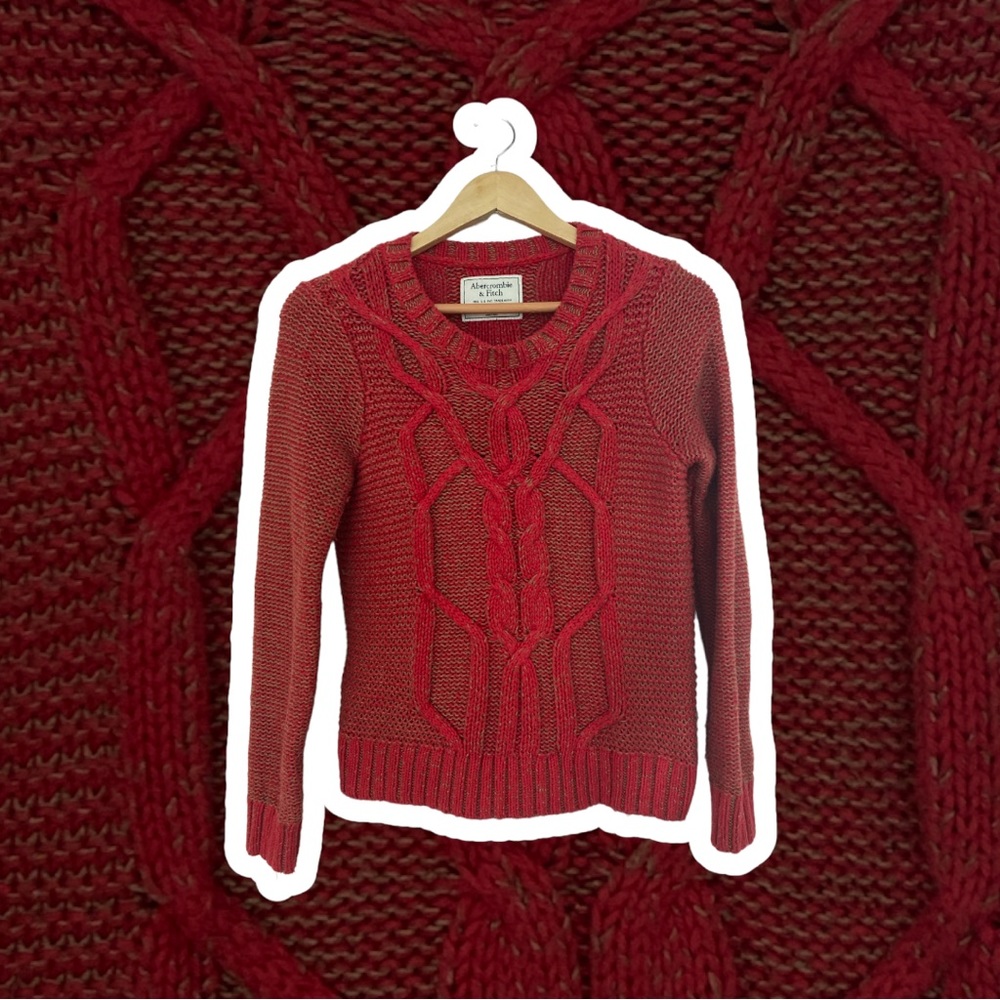 Abercrombie and Fitch sweater.Size S.Tan&red. Such a pretty,classic sweater.